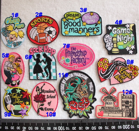Heart embroidery YD06 Cartoon Windmill Dance Embroidery Back rubber Clothing ironing patch embroidery chapter