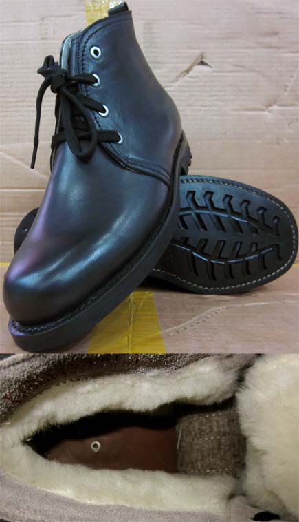 3516 Factory High Waist Wool Leather Shoes Retro Ships Fur Shoes Men's Head Layer Cow Leather Winter Warm Cotton Leather Boots