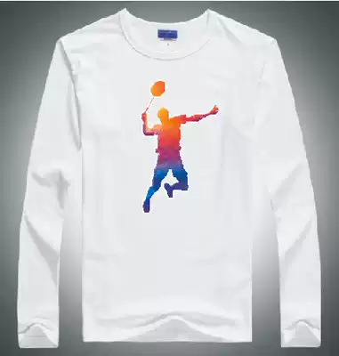 Long sleeve mesh quick-drying cultural shirt training suit T-shirt badminton top round neck ball uniform team uniform match suit polyester fiber