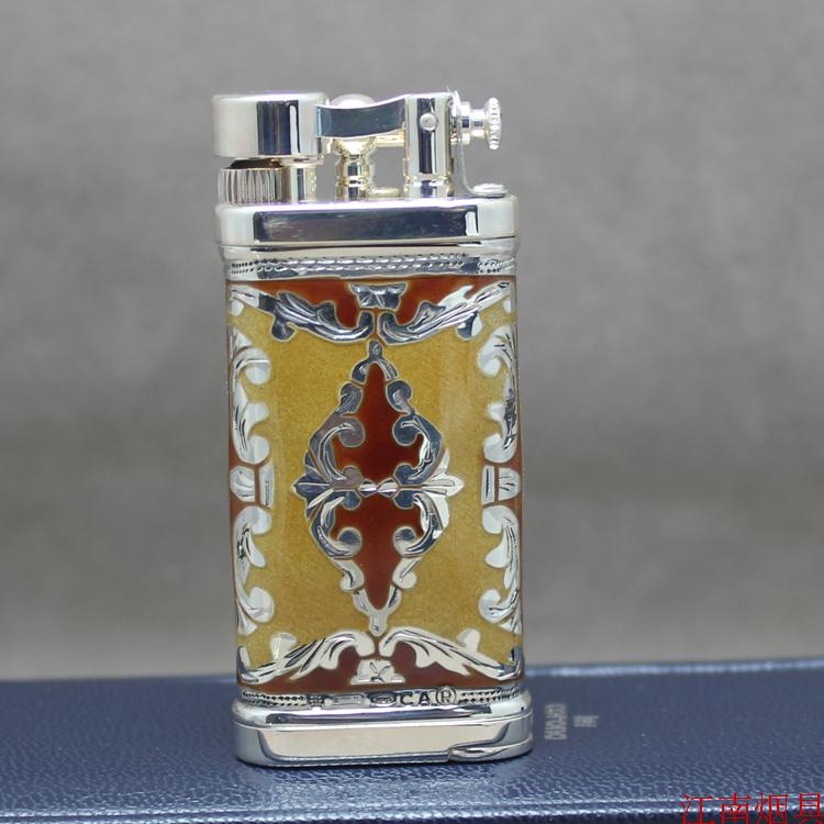 Germany Sillems cross 925 enamel double-sided engraving pipe lighter 1990G
