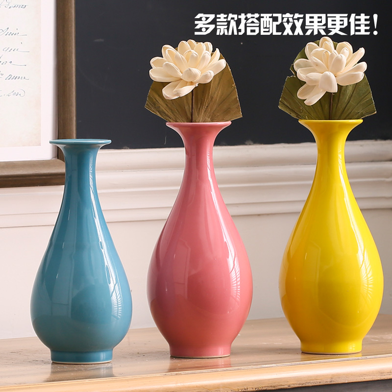 Jingdezhen ceramics pink antique vases, flower implement I and contracted sitting room place, home decoration process