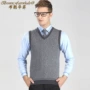 Mùa thu và mùa đông nam cashmere vest len ​​vest mỏng ấm áp đẹp trai áo len vest len áo len dáng dài hàn quốc