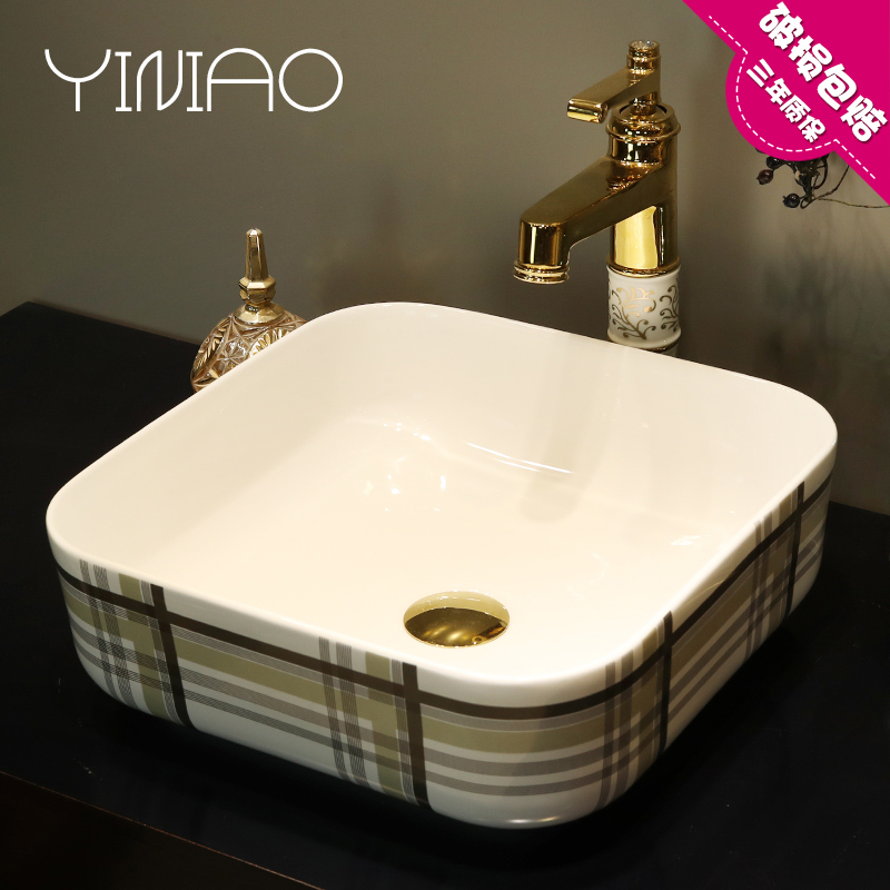 European stage basin square lavatory home plate contracted basin bathroom sanitary ware art ceramic basin that wash a face to wash your hands