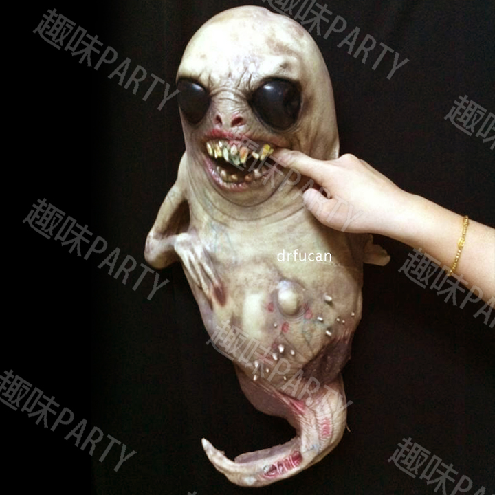 Environmentally friendly latex Halloween props haunted house secret room bar props big black-eyed alien tadpole ornaments