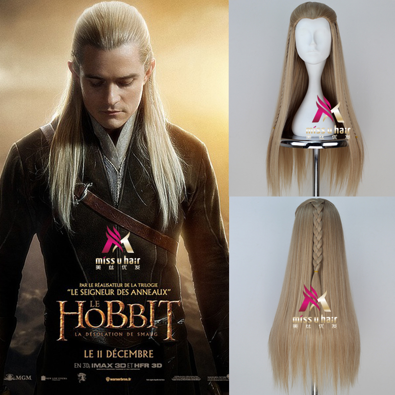 Meisiyou Hair Hobbit Elf Prince Legolas Long Straight Hair with Elf Ears Children's Anime Wig