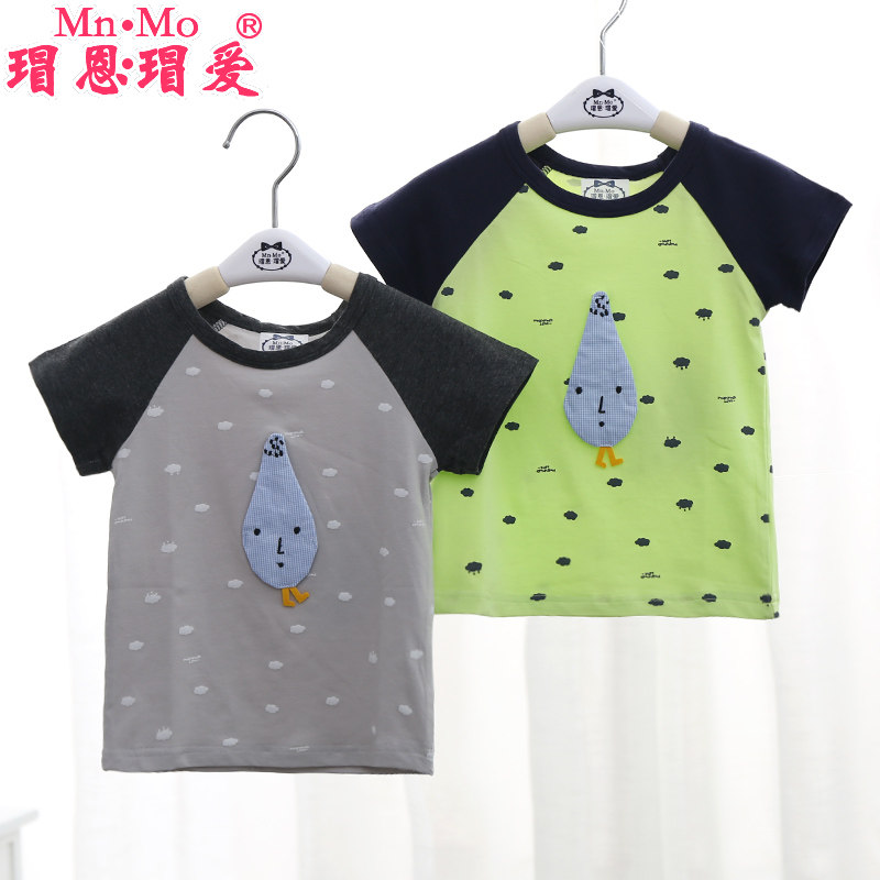 瑁恩瑁爱宝宝卡通短袖t恤夏女0-4岁男童幼儿体恤小童上衣婴儿衣服