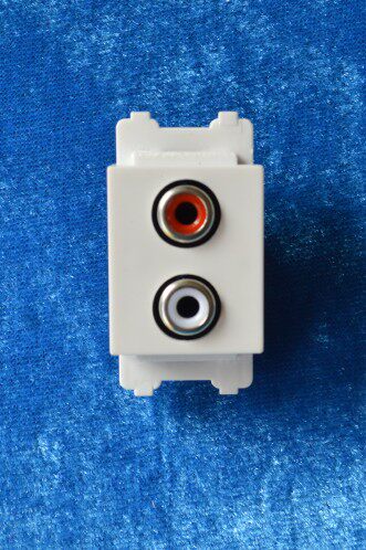 Type 120 audio RCA weak current AV Lotus solder receptacle can be equipped with switch panel and ground plug size 23*28