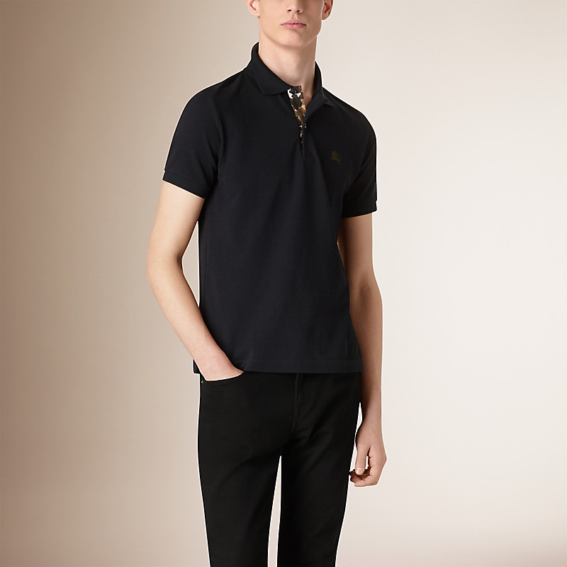 BURBERRY/博柏利迷彩开襟珠地网眼布棉质 Polo 衫 40054721