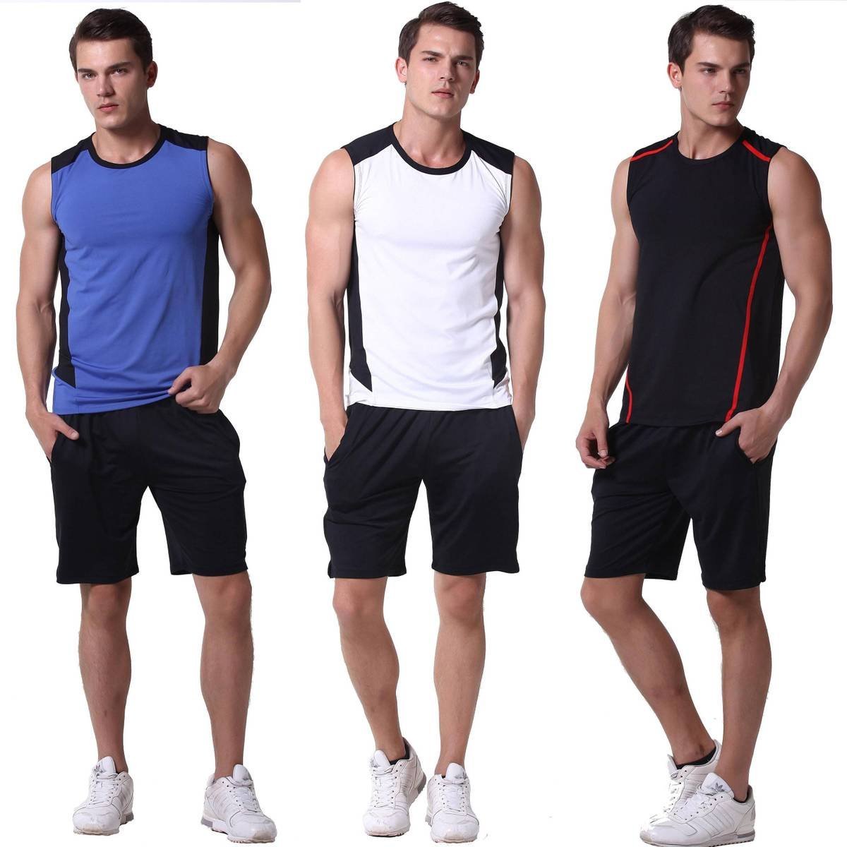 Lu Yifan fitness clothing men's quick-drying running sports suit gym spring and summer vest fitness training clothing men