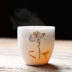 Pinhao Cup White sứ Jingdezhen Thin Tyre Màu Teacup Women Single Kung Fu Tea Set Chén gốm Master Cup Cup - Trà sứ