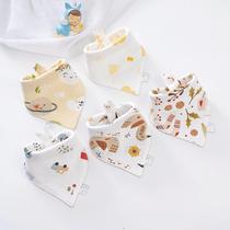Bib baby one-suck Korean towel childrens bib anti-spitting 1-year-old@newborn pure cotton infant 2 double layers