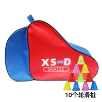 Backpack@Three-layer skates roller skating bag portable bag roller skates bag backpack childrens skates storage bag