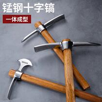 Ice pick plus mountain climbing multifunctional hoe pure steel pickaxe foreign pickaxe digging bamboo shoots stainless steel cross pickaxe small farmer outdoor