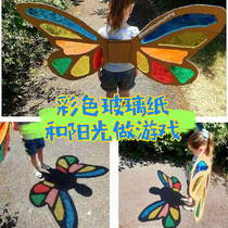 A4 colored cellophane h handmade kindergarten transparent light-transmitting hard sheet childrens colorful plastic paper wings colored paper