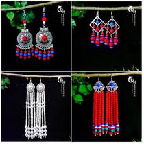 Mongolian earrings ethnic style earrings earrings earrings Mongolian crafts gifts accessories womens Mongolian robes