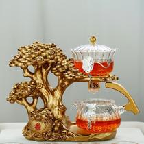 New money tree glass magnetic induction water automatic tea set set for home R reception creative lazy tea making