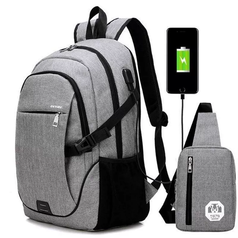 Laptop Backpack with usb school backpack bag for men's