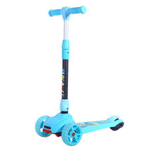 (Childrens Scooter) Flash Wheel Aluminum Alloy Frame Scooter Portable Foldable Three-Wheel Childrens Scooter Magic