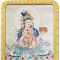 New product custom-made firm Di Shen Ga Wu box portable pocket small thangka with Tibetan scripture pendant car hanging mineral color