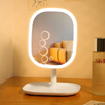 Cosmetic mirror LED with light desktop female supplementary light artifact student dormitory desktop portable small mirror HD vanity mirror