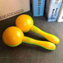 Baby practice hand grasping toy thin handle hand rattle sand hammer biteable hammer small ball hand crank supplies grasping gift