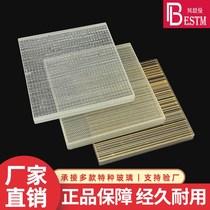 Double-layer tempered laminated art glass customized hotel shower room sliding door moving door clip silk painting laminated glass