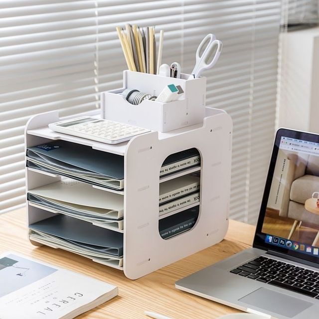 Cornwaz file rack multi-layer information office supplies storage classification office desktop storage box storage box