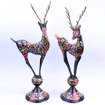 Kibstan Bronze First Marriage with You Brass Carving Couple Deer Home New Deer Living Room Porch Copper Ornaments