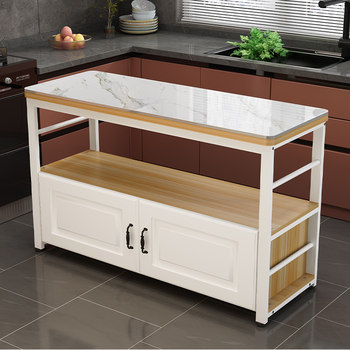 Rock plate kitchen multi-functional storage rack floor-standing household vegetable cutting table oven microwave storage rectangular table