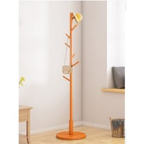 Wooden Coat Rack Stand 8 Hooks Sturdy for Clothes Bags Hats