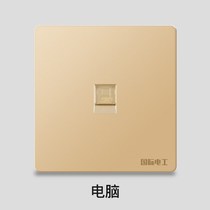 Electrician golden switch socket panel household w large plate concealed wall power supply two or three sockets with one opening and five holes