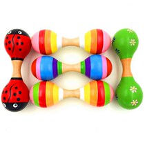 Wooden Trumpet Double Head Fiesta Maracas Shakers
