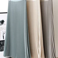 Yitimoky Long Pleated Skirts for Women Spring Fall Chic Elas