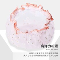 Kitchen double-layer shower cap for women waterproof bath hood oil household adult cap hair cover cute Korean shower cap