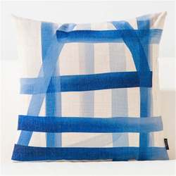 Quick Hair Nordic Style Decorative Throw Pillow Case Blue Geometric