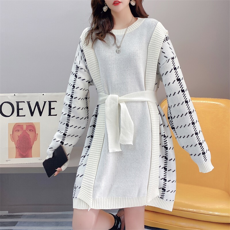 Maternity Wear Autumn and Winter Style Winter Outfit Set, Plus-Size Thick Pullover Sweater Coat, Mid-Length Winter Dress Top Maternity Wear Autumn and Winter Style Winter Outfit Set, Plus-Size Thick Pullover Sweater Coat, Mid-Length Winter Dress Top