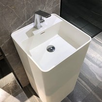 Pedestal basin wash basin one-piece artificial stone square pedestal basin modern recommendation one-piece outdoor wash basin A6
