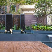 European-style landscaping stainless steel waterfall outlet courtyard waterscape waterfall landscaping flowing water wall water curtain stacked water waterfall spot
