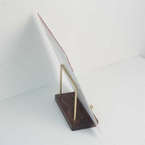 Vinyl record rack LP desktop display rack solid wood record display G rack CD rack retro brass storage storage support