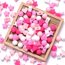 50Pcs Set Mix Style Silicone Beads Baby Heart Star Shape Nur