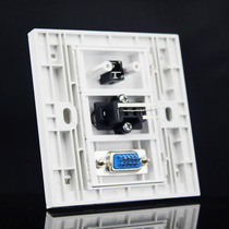 Welding type 86 VGA audio headset wall socket panel VGA female red and white audio 3 5mm headset