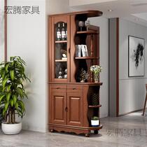 Sufa sprinkler cabinet living room red wine shelf wooden fantasy cabinet all solid wood partition M cabinet Chinese style solid wood room cabinet guest