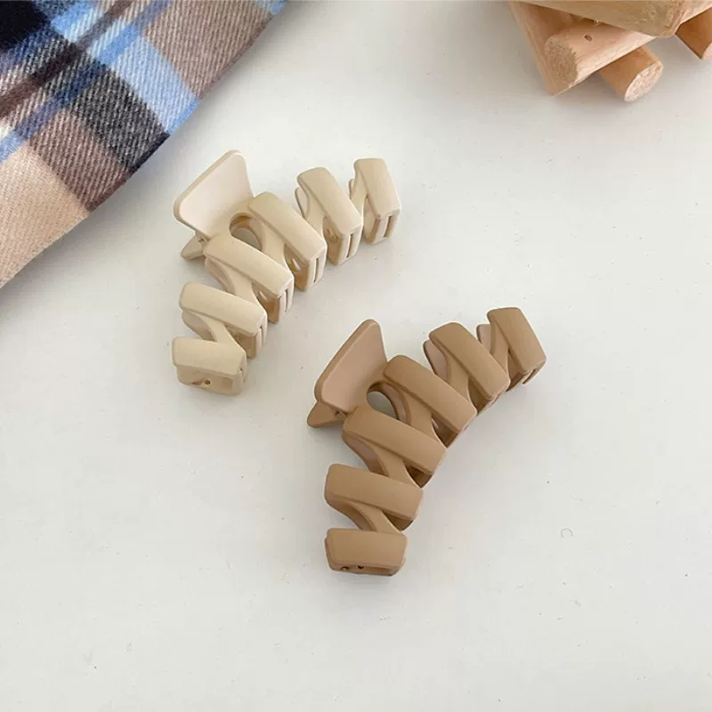 Новый зажим для волос из Solid Color Hair Claw Clip Crab Simple Beige Hair CL
