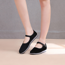Dance of Love Junwu folk dance shoes flat shoes black velvet shoes Jiaozhou Yangko shoes foam sole shoes dance practice shoes