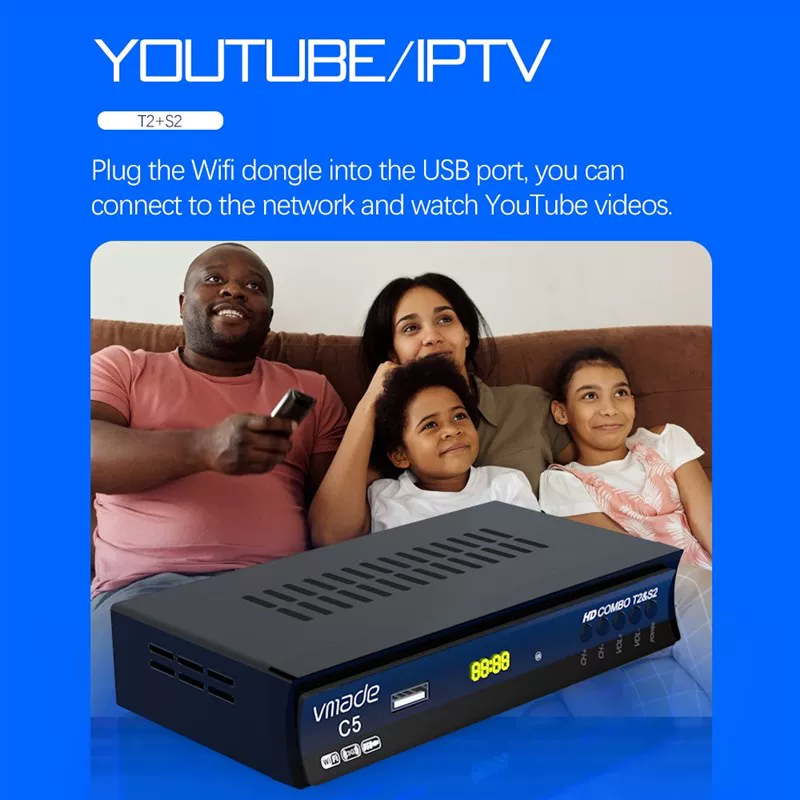 Vmade Full HD 1080P H.264 цифровой ТВ тюнер DVB-T2 DVB-S2 ко-
