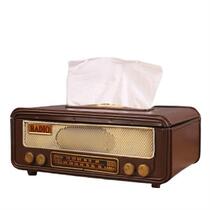 Retro Radio Shape Tissue Paper Box Napkin Storage Box Contai