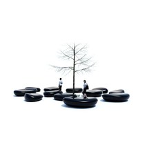 Spot fiberglass leisure seats shopping mall outdoor pebble benches landscape park simulated stone rest chairs