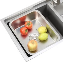 Kitchen Stainless Steel Basin Medium Basin Sink Kitchen Wash Vegetable Basin Large Single Tank Water Saving Small Basin R Primary Basin Water Storage Drain