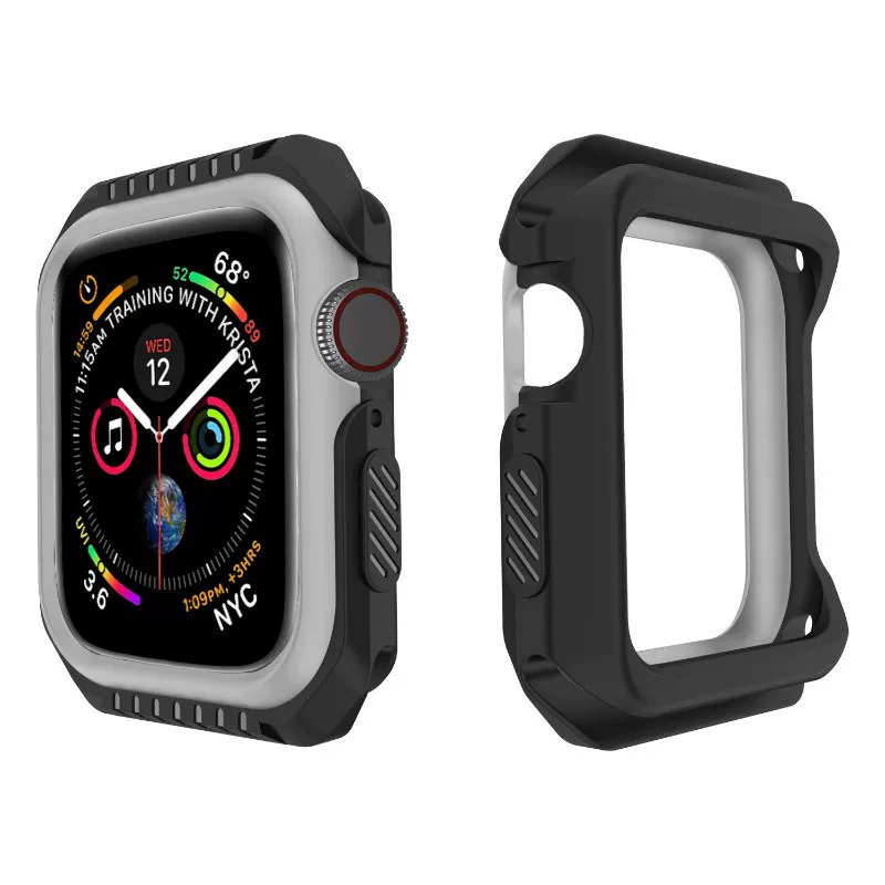 [Протектор силиконовый+Твердый чехол для Apple Watch 4 5 40мм 4]