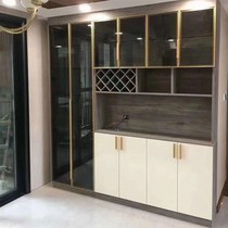 Simple and luxurious cabinet narrow glass and aluminum tempered o-side glass cabinet door customized alloy bedroom wine cabinet wardrobe and pole cabinet door manufacturer